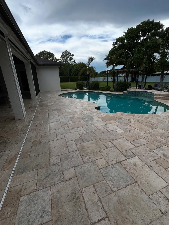 Pool deck after cleaning